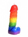 Master Series Pride pecker rainbow drip candle