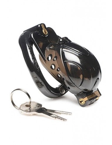 Master Series Double lockdown locking customizable chastity cage black