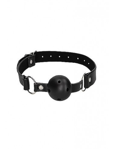 Ouch Breathable ball gag with bonded leather straps