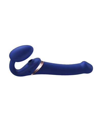 Strap-on-me Multi orgasm Strap-on vibrator with licking stimulator Blue M