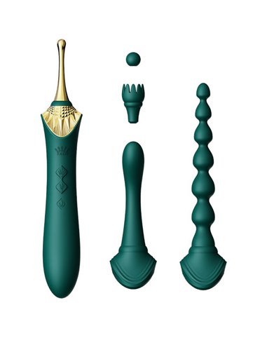 Zalo Bess 2 Heating clitoral massager with 4 attachment green