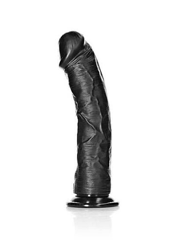 RealRock Curved realistic dildo with suction cup 23 cm Black