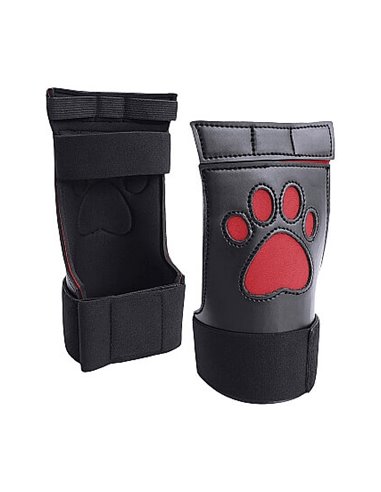 Ouch Puppy play neoprene puppy paw gloves red