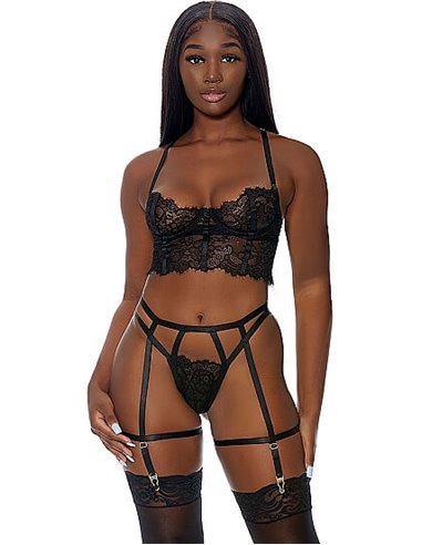 Forplay Blooming beauty lingerie set Black S