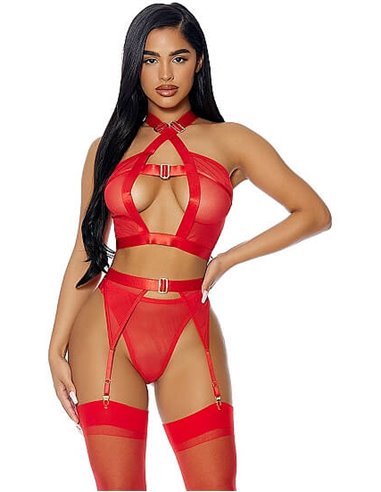 Forplay Golden hour lingerie set Red XL