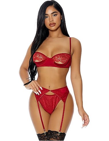 Forplay Just a peek lingerie set Red L