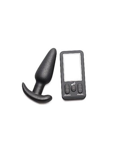 Master Series 25X Vibrating Silicone butt plug with remote control