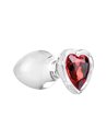 Adam and Eve Red heart gem glass plug Large