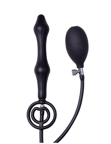 Rimba Latex play inflatable anal plug with double balloon and pump