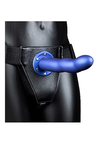 Ouch Curved hollow strap-on 20 cm Metallic blue