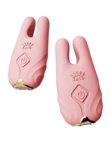 Zalo Nave Wireless vibrating nipple clamps Coral pink