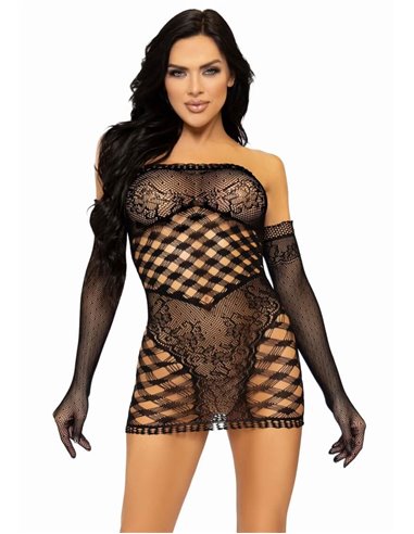 Leg Avenue 2 Pc Tube dress and gloves One size
