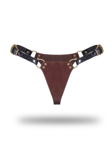 Liebe Seele Leather Panty Black, Brown and Gold L
