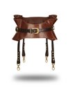 Liebe Seele Leather waist belt with suspenders Black, brown and gold S/M