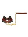 Liebe Seele Leather posture collar with leash , Brown and Gold