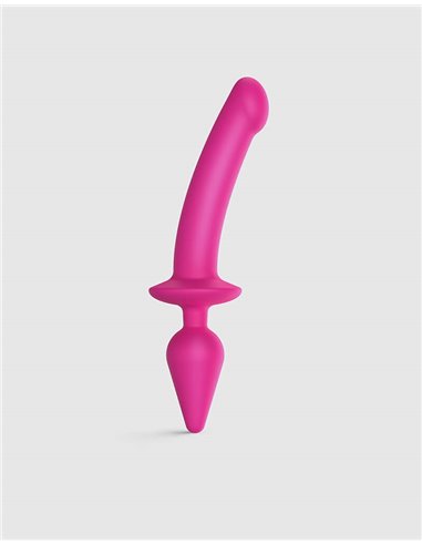 Strap-on-me Semi Realistic switch plug-in 2 in 1 dildo and butt plug Pink XXL
