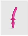 Strap-on-me Semi Realistic switch plug-in 2 in 1 dildo and butt plug Pink L