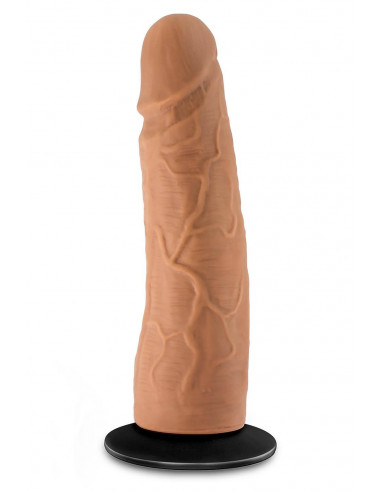 Lock on Dynamite 7 inch dildo with suction cup Adapter Mocha