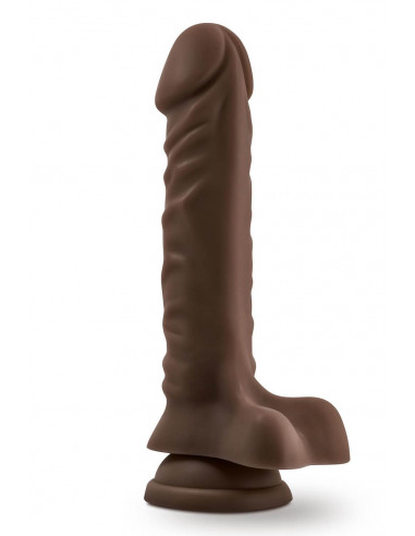 DR. Skin Plus 9 inch posable dildo with balls Chocolate