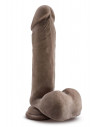 DR. Skin Plus 9 inch Thick posable dildo with balls Chocolate