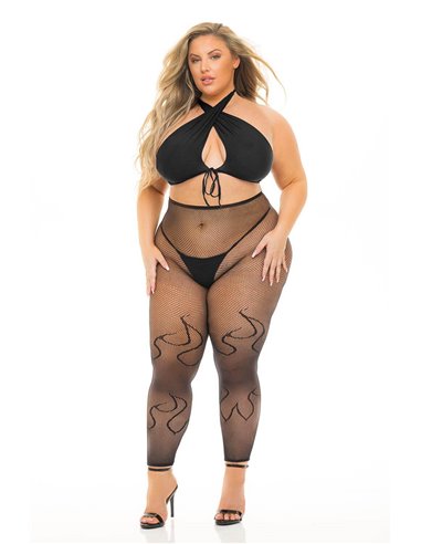 Pink Lipstick Lingerie Gives you hell 3pc set black Plus size