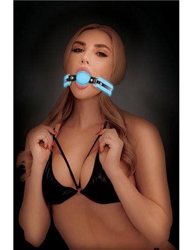 Whipsmart Glow in the dark Silicone ball gag blue
