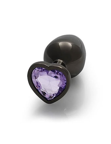 Ouch Heart gem butt plug medium Gunmetal Amethyst purple