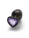 Ouch Heart gem butt plug medium Gunmetal Amethyst purple