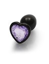 Ouch Heart gem butt plug Small Gunmetal Amethyst purple