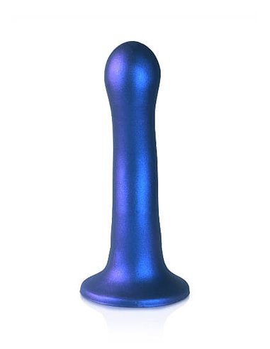 Ouch Ultra Soft Silicone Curvy G-spot Dildo 17 cm Metallic Blue